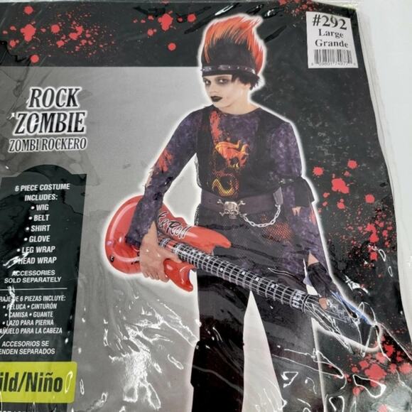 Rock‎ Zombie Kids Costume Large NWT - Picture 4 of 6